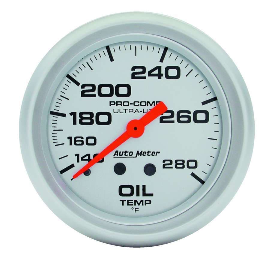 AutoMeter Gauge, Oil Temp, 2 5/8", 140-280?F, Mechanical, Ultra-Lite
