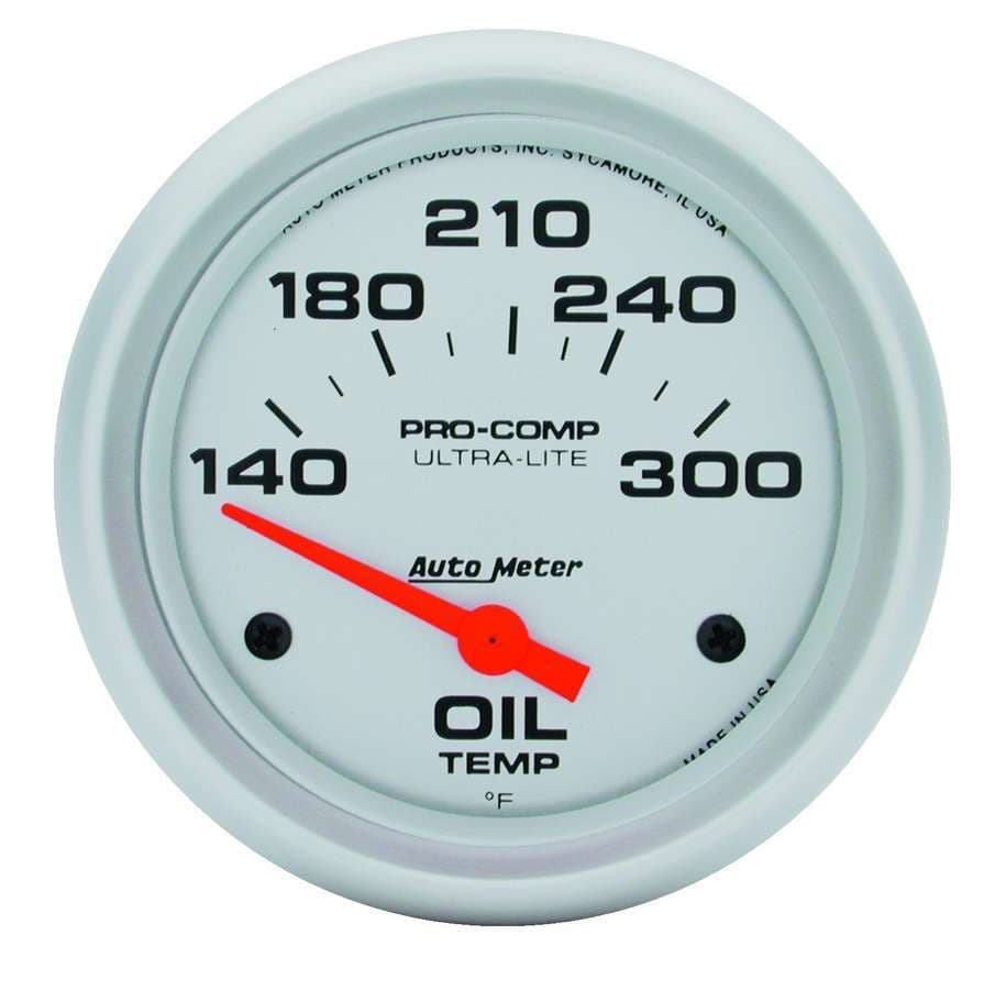 AutoMeter Gauge, Oil Temp, 2 5/8", 140-300?F, Electric, Ultra-Lite