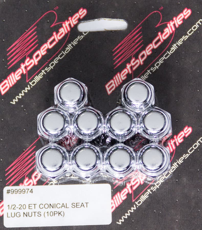 Billet Specialties 1/2-20 ET Conical Seat Lug Nuts 10 Pack