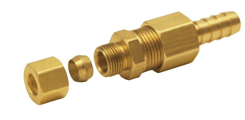 Derale Derale 13031 Universal 5/16 Transmission Cooler Line to 3/8 Hose Barb Compression Fitting