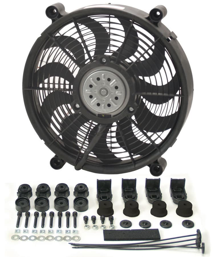 Derale 14 High Output Single RAD Pusher/Puller Fan with Premium Mount Kit