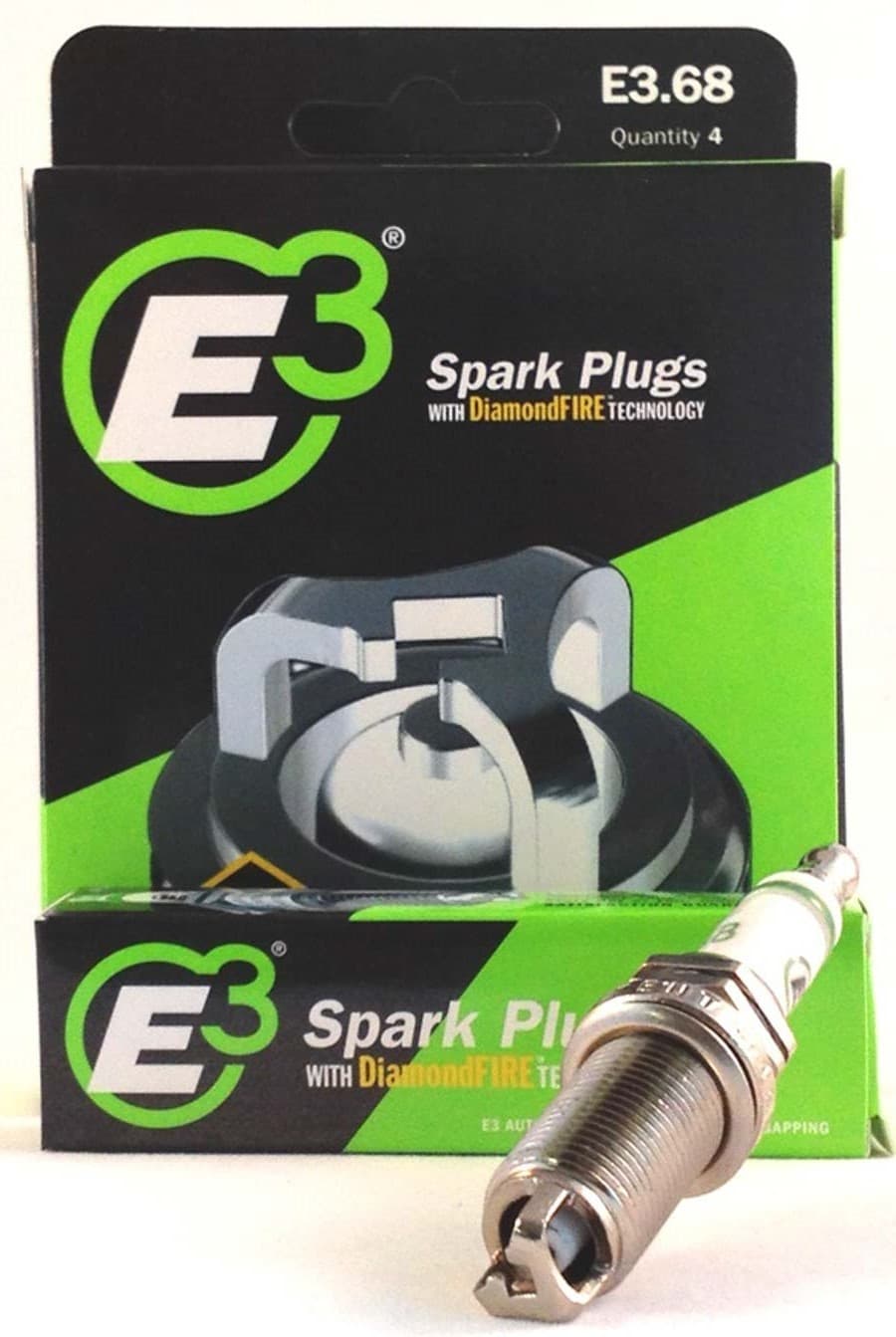E3 Premium Automotive Spark Plug; Resistor; 5/8 in. Hex Size; 1.000 in. Thread Reach; 14mm Thread Diameter; Gasket Seat; DiamondFIRE Tip w/Fixed Gap;