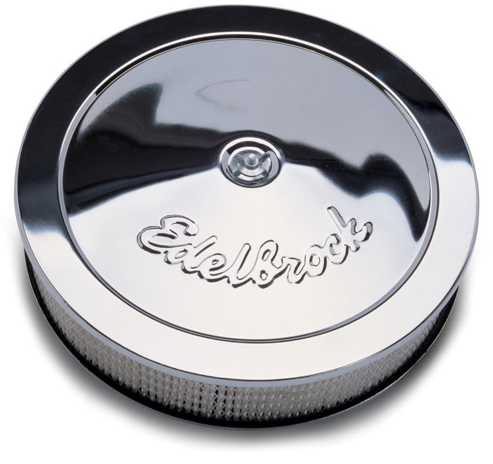 Edelbrock Edelbrock 1207 Pro-Flo Chrome 14 Round Air Cleaner with 3 Paper Element