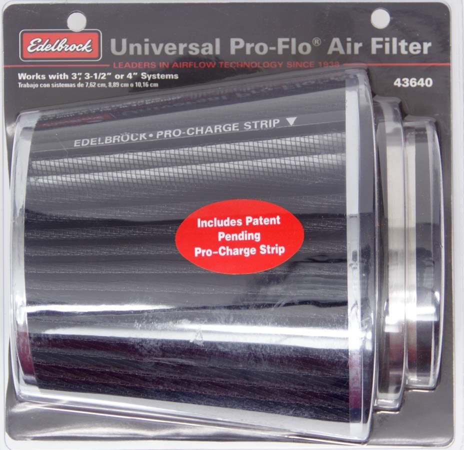 Edelbrock Edelbrock 43640 Pro-Flo Universal Black Medium Conical Air Filter with 3, 3.5, and 4 Inlet
