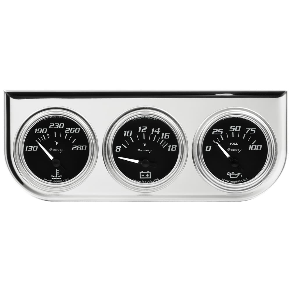 AutoMeter 2.0 Dia Triple Gauge Set w/Chrome Panel