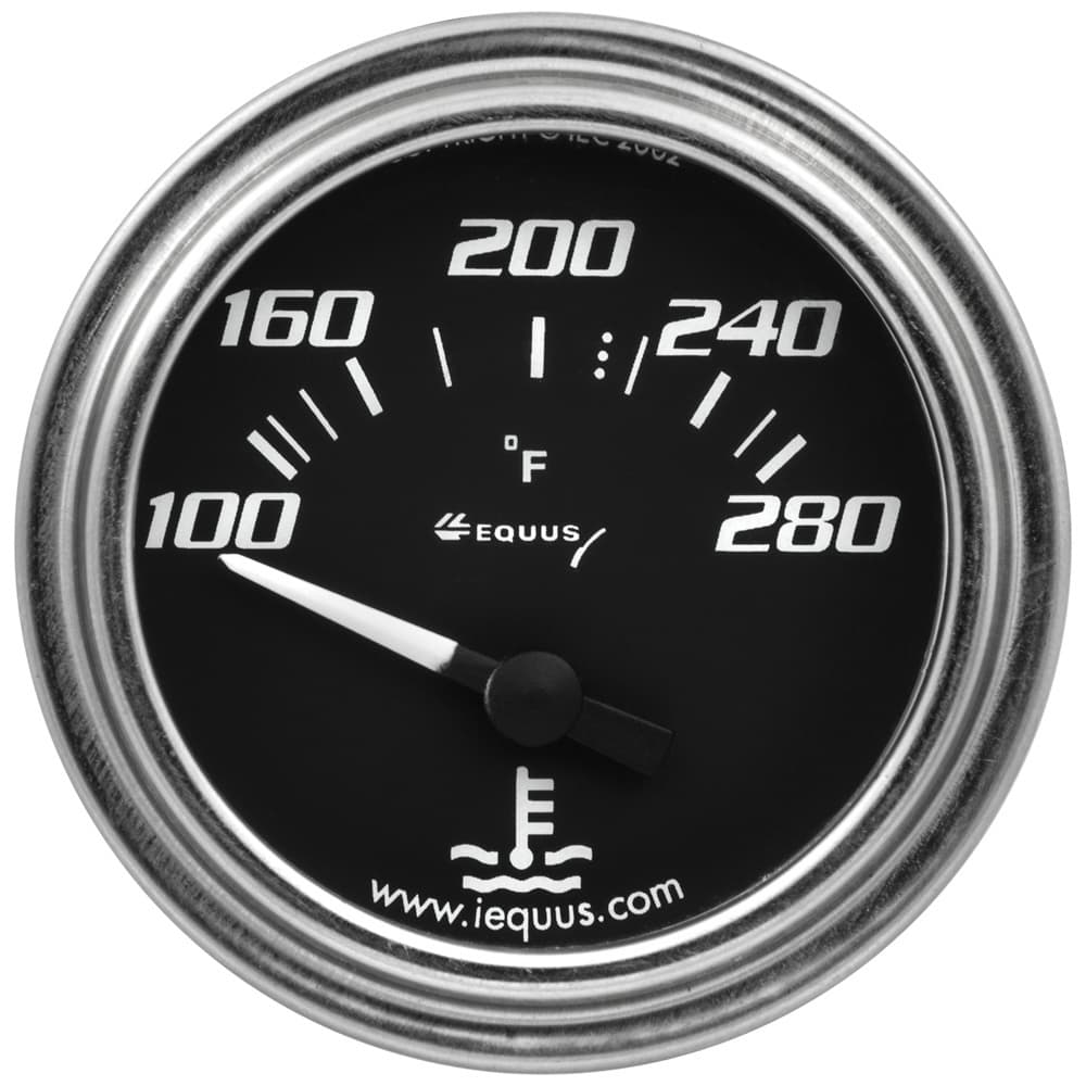 Equus 2 in. Chrome Electric Water Temperature Gauge