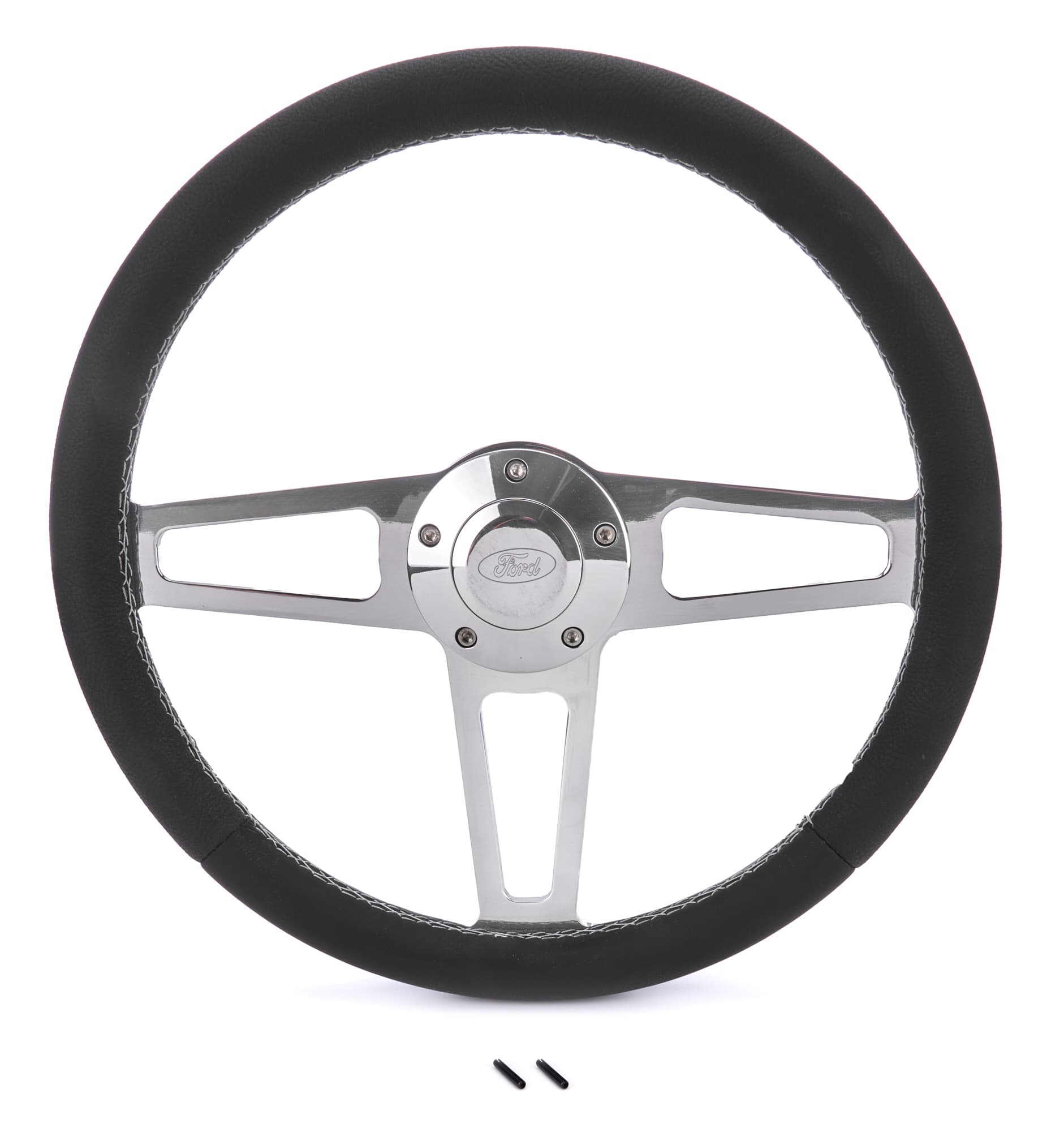 Grant Billet T Series Steering Wheel and Installation Kit; Ford Logo; Includes Billet Steering Wheel/OEM Center Cap/Install Kit PN[5285-1] Polished;