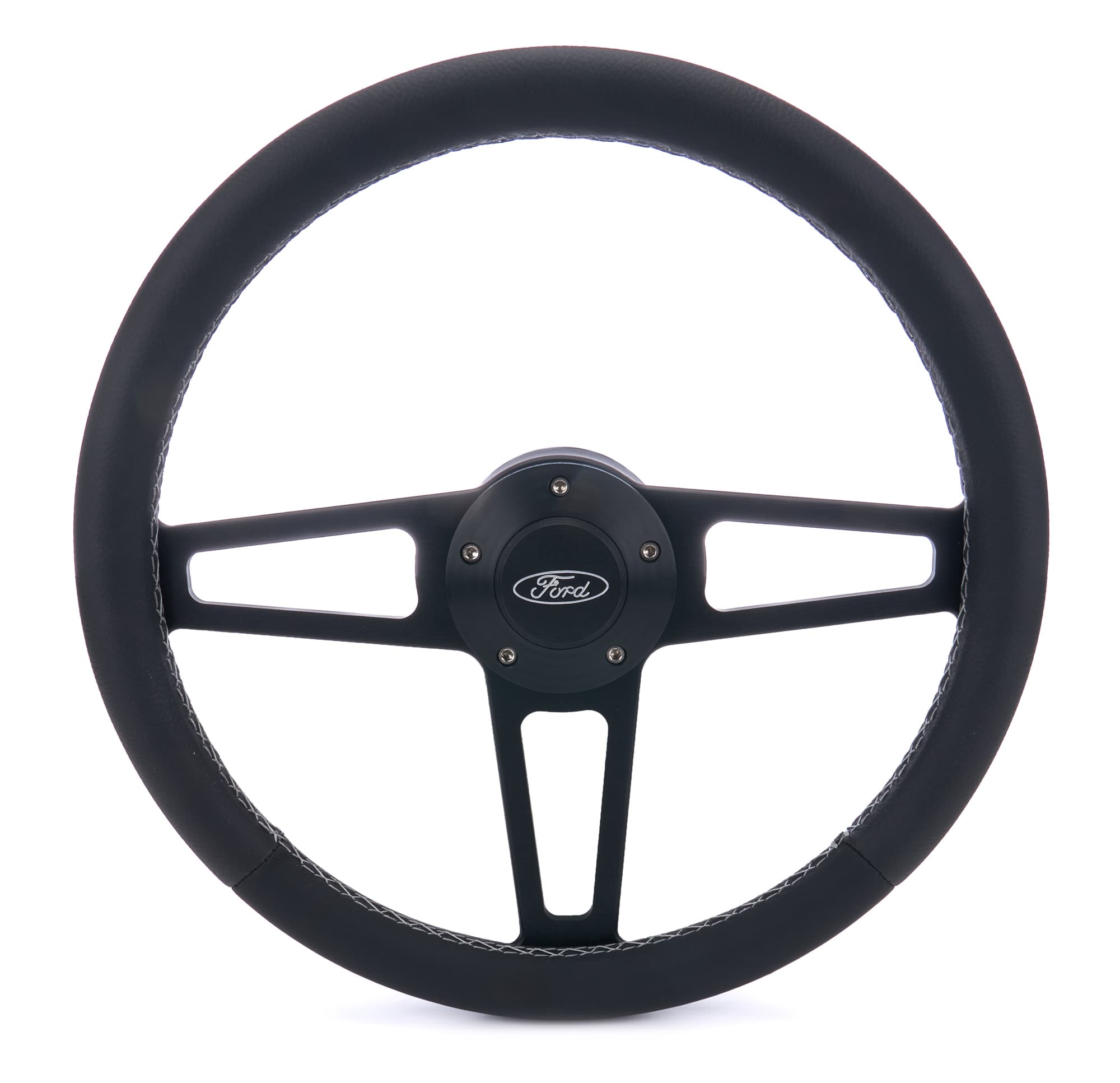 Grant Billet T Series Steering Wheel and Installation Kit; Ford Logo; Includes Billet Steering Wheel/OEM Center Cap/Install Kit PN[5294] Black;