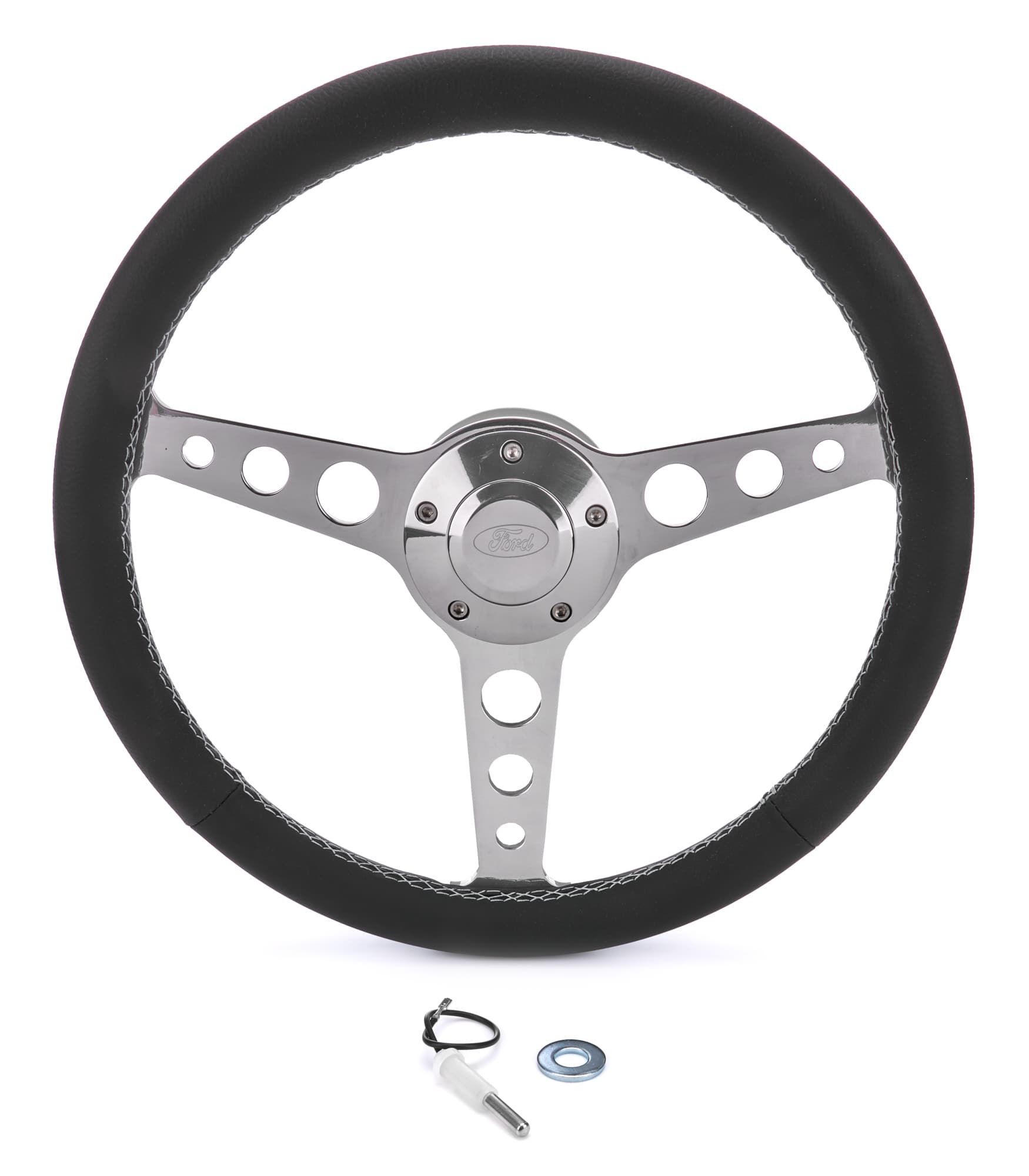 Grant Billet Classic Series Steering Wheel and Installation Kit; Ford Logo; Includes Billet Steering Wheel/OEM Center Cap/Install Kit PN[5163-1] Polished;