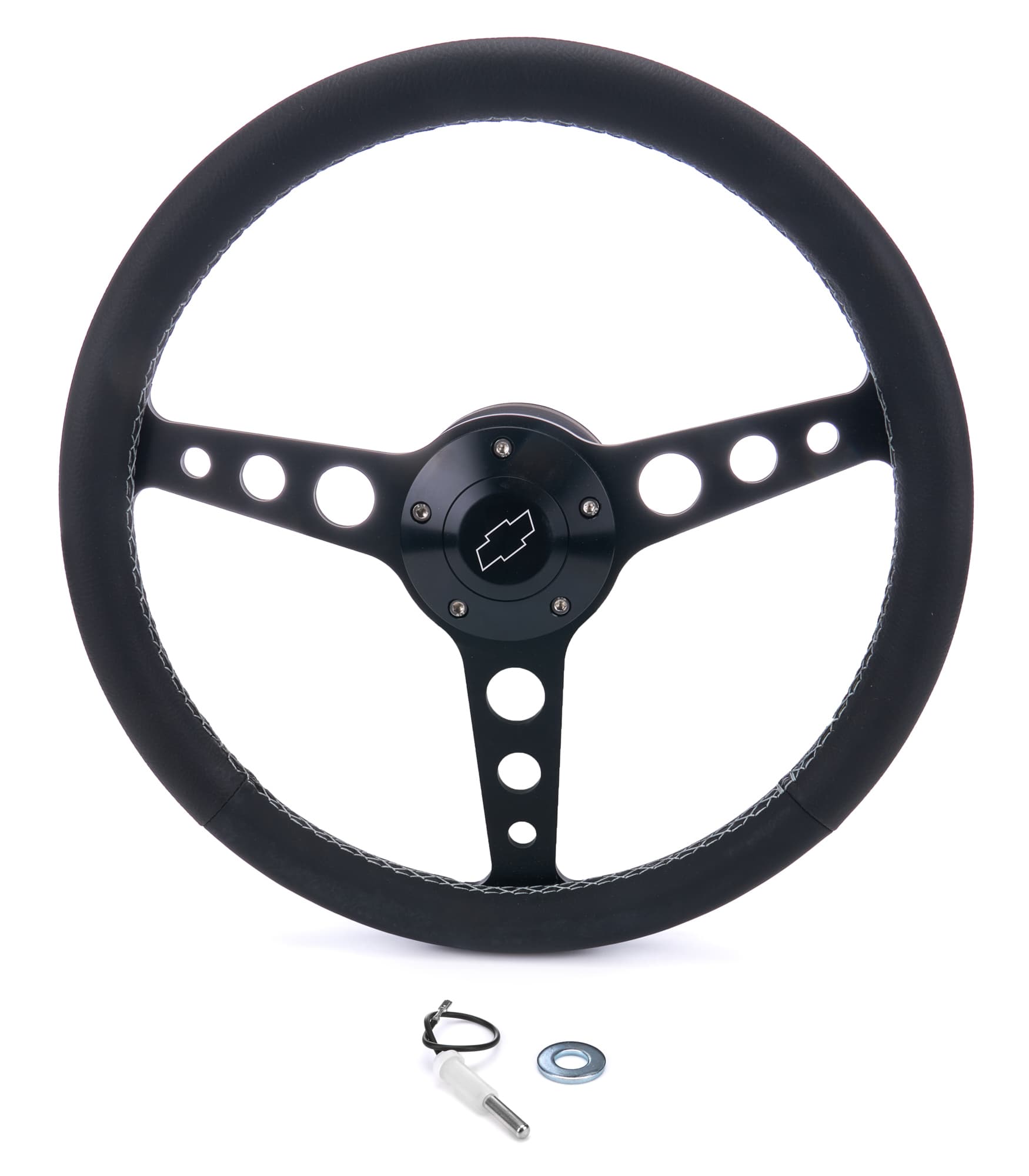 Grant Billet Classic Series Steering Wheel and Installation Kit; Chevrolet Logo; Includes Billet Steering Wheel/OEM Center Cap/Install Kit PN[5162] Black;