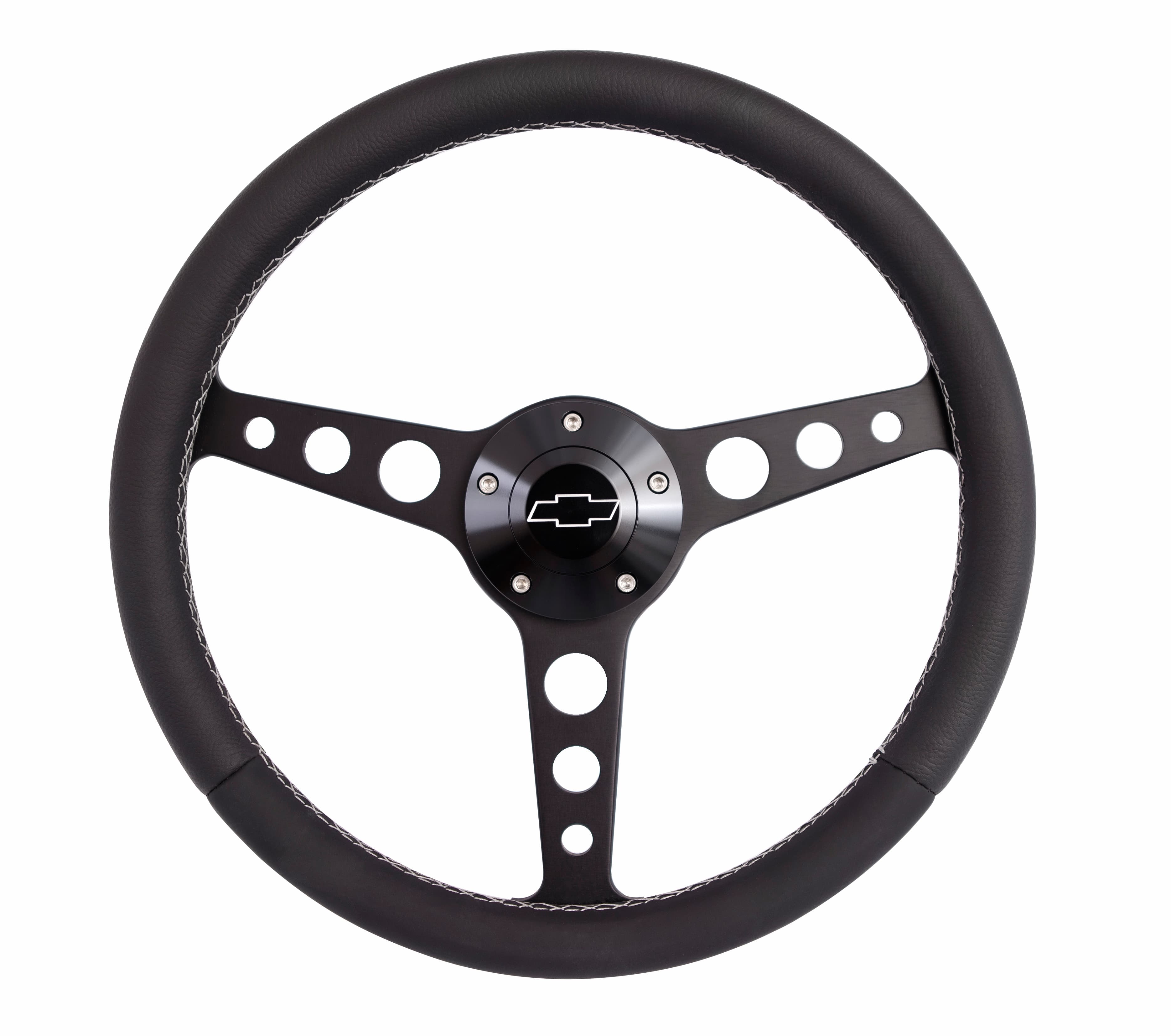 Grant Billet Classic Series Steering Wheel and Installation Kit; Chevrolet Logo; Includes Billet Steering Wheel/OEM Center Cap/Install Kit PN[5196] Black;
