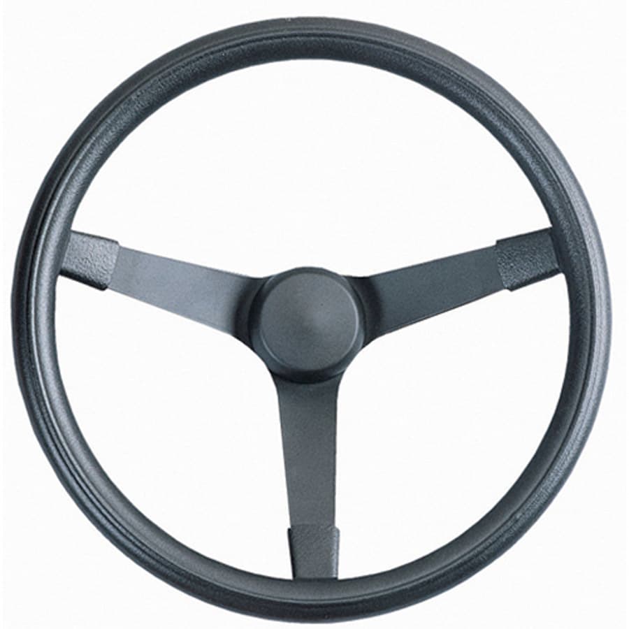 Grant Performance Series Steel Steering Wheel; Winston Cup Style; 14 3/4 in. Diameter; 4 in. Dish; Black Foam Grip w/Black Steel 3-Spoke Design;