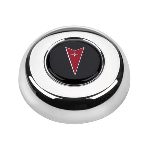 GM Licensed Horn Button; Chrome; Pontiac®; Classic/Challenger Wheels;