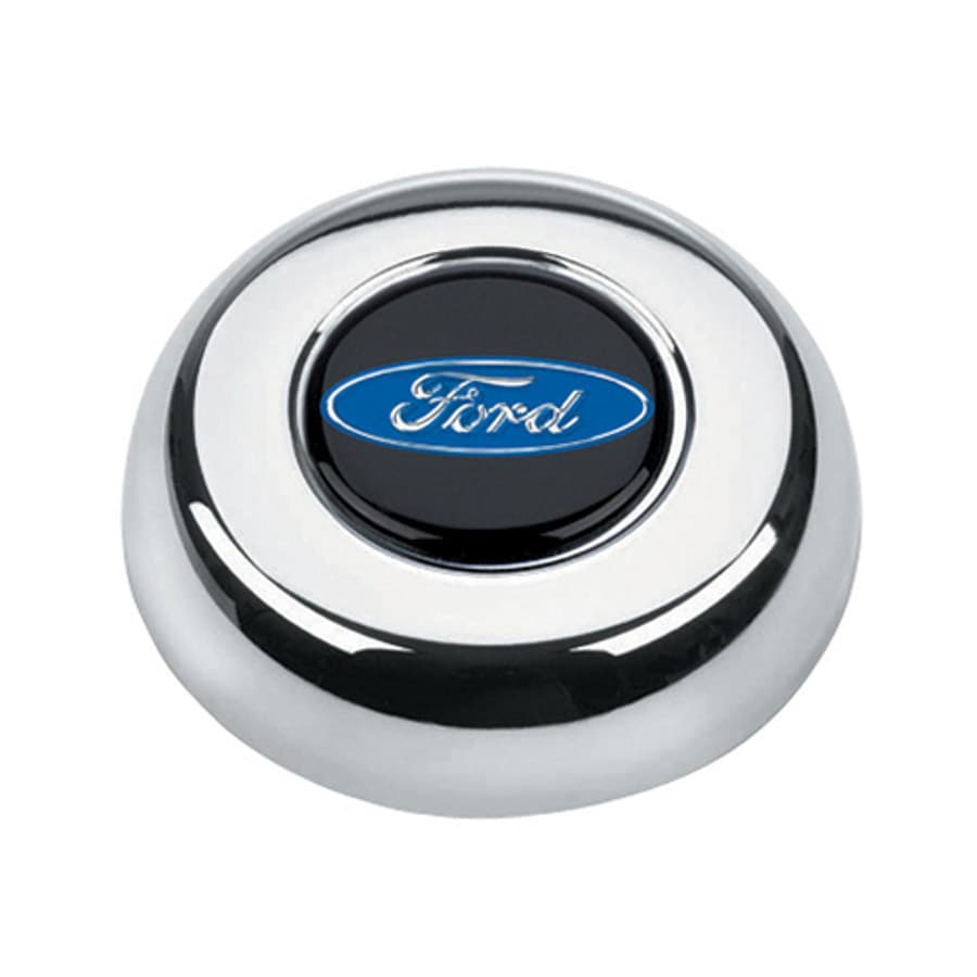 Ford Licensed Horn Button; Chrome; Ford®; Classic/Challenger Wheels;