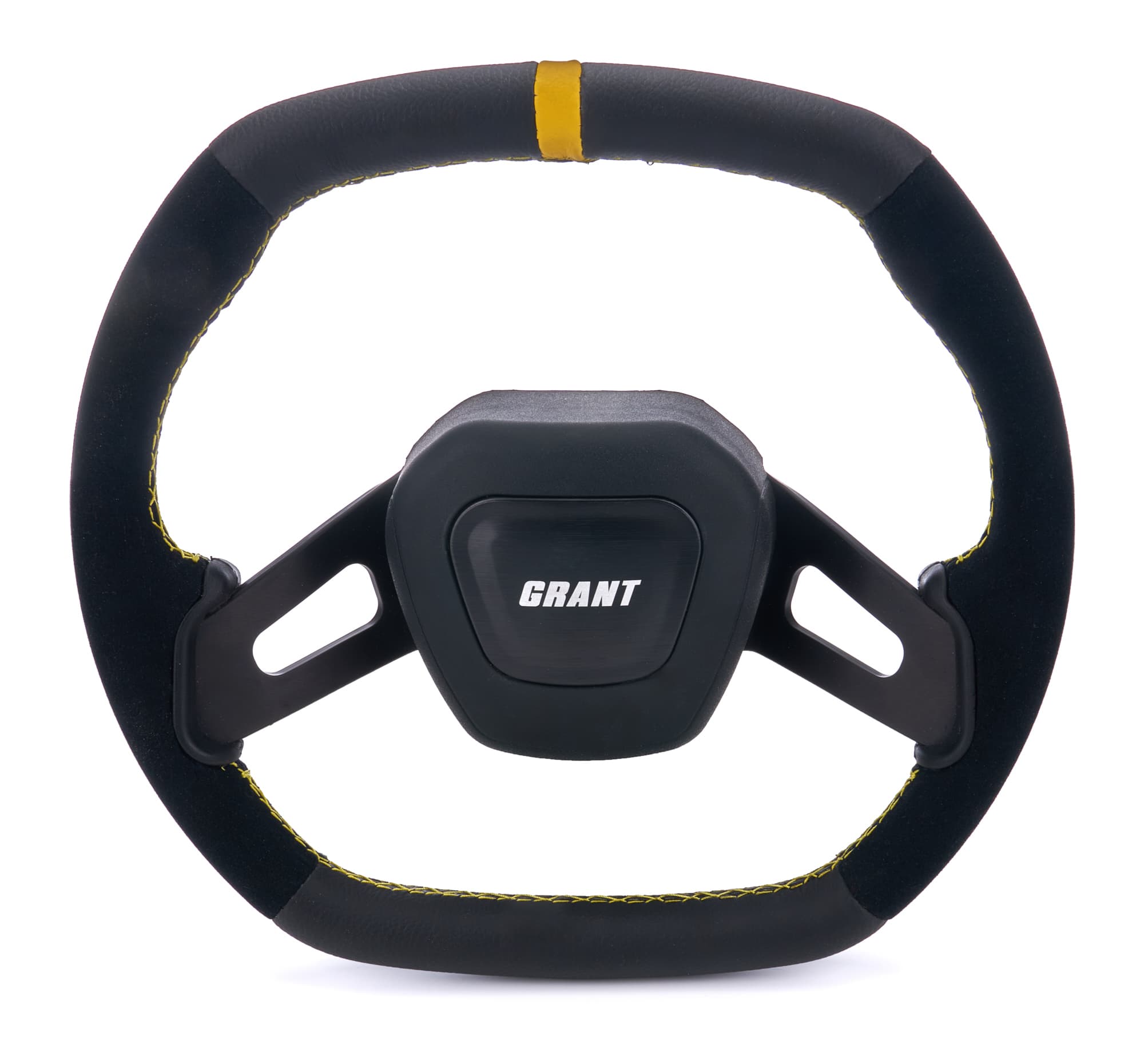 Grant C8 Performance Steering Wheel; Yellow Center Stripe;