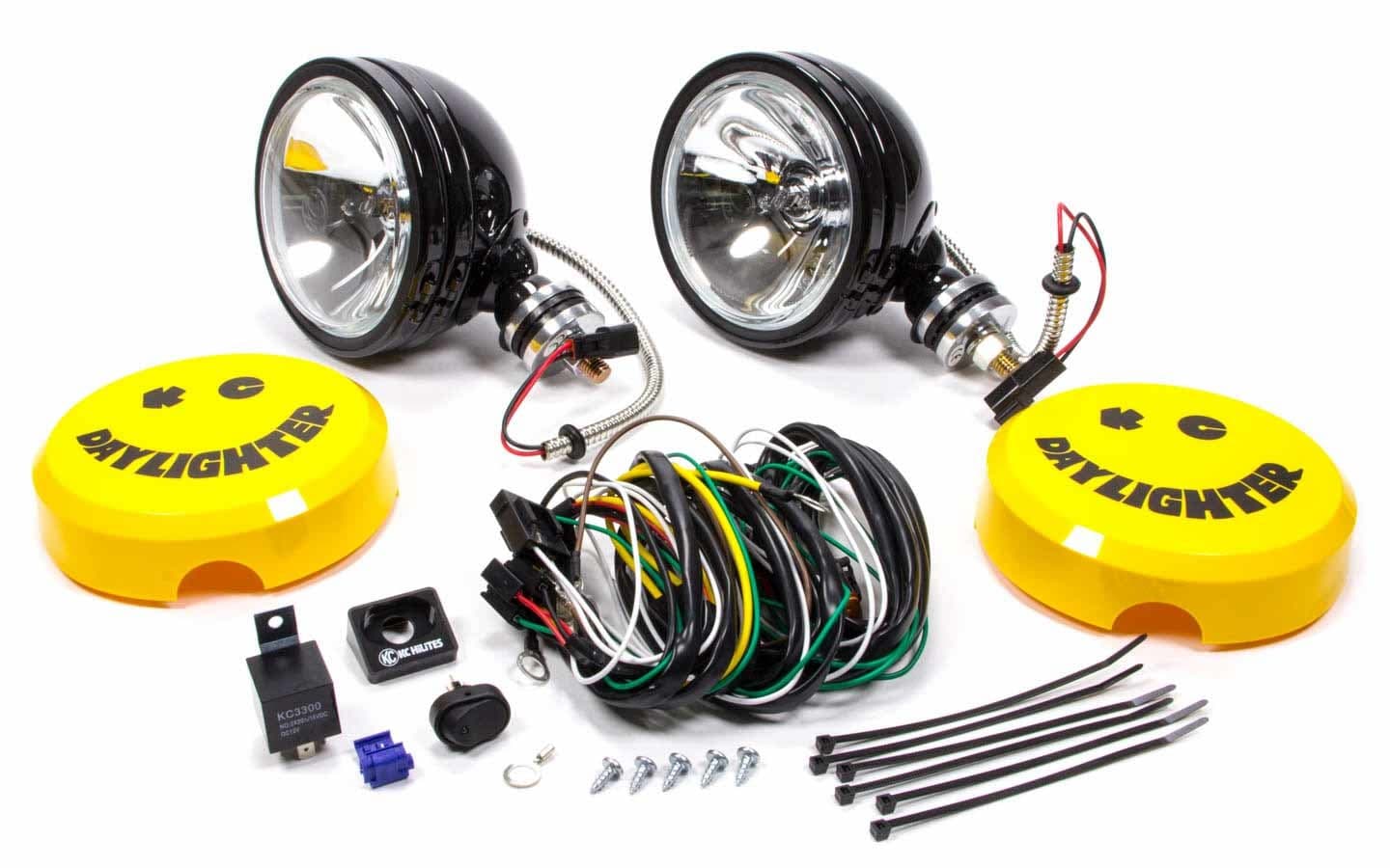 KC HiLites 6in Daylighter Halogen Pair Pack System Black Housing Spot Pattern 100W