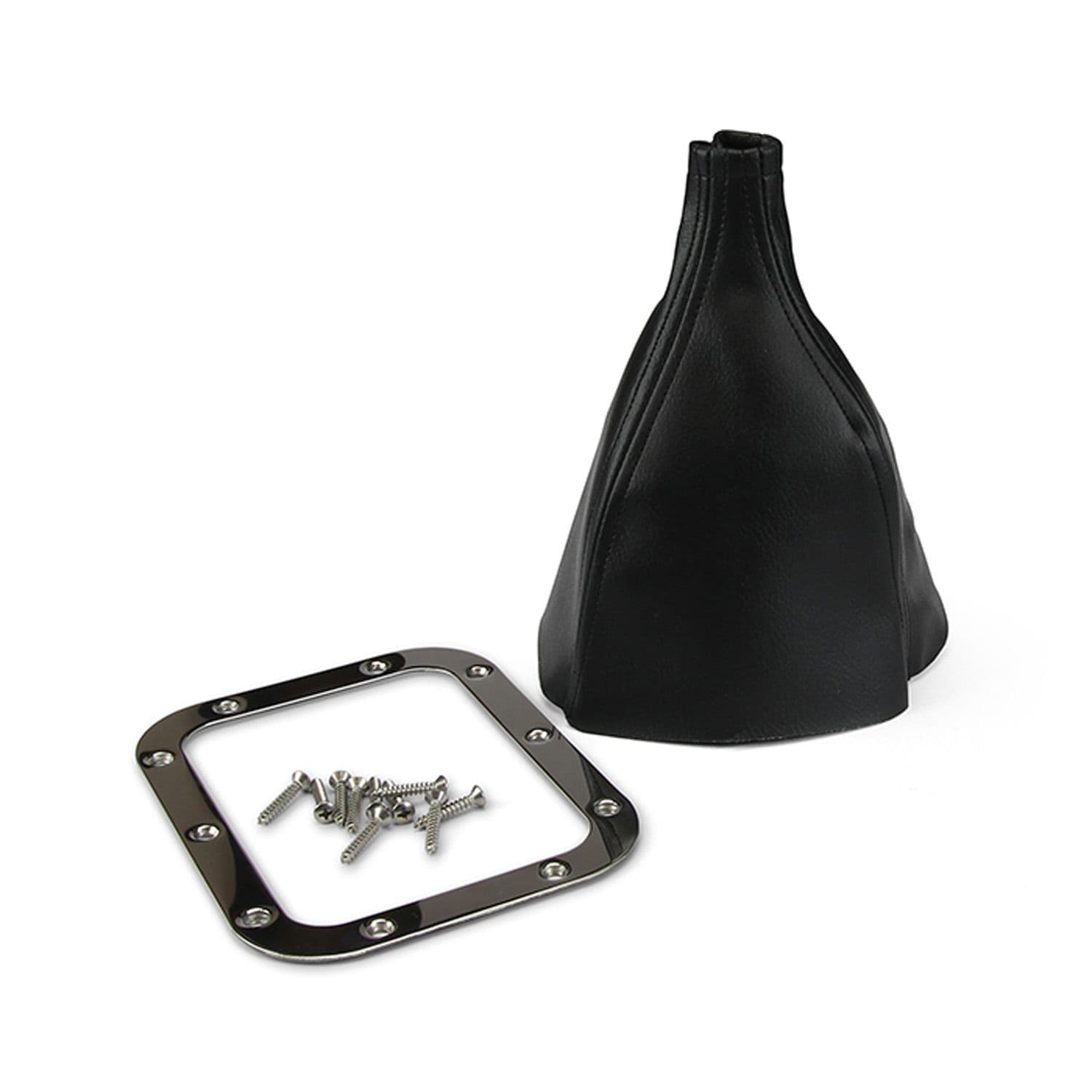 Rectangular Floor Mount Shifter Boot Kit; Incl. Boot/Stainless Screws/Stainless Boot Ring;
