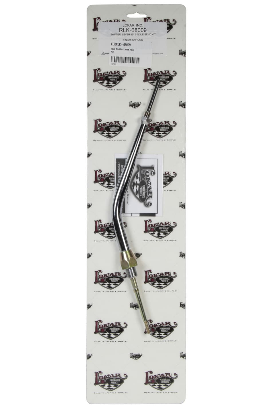 Lokar Lever Conversion Kit; 10 in. Lever; Lower Threads; Chrome Finish;