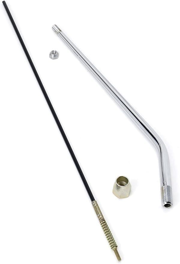 Lokar Lever Conversion Kit; 32 in. Double Bend Lever; Lower Threads; Chrome Finish;