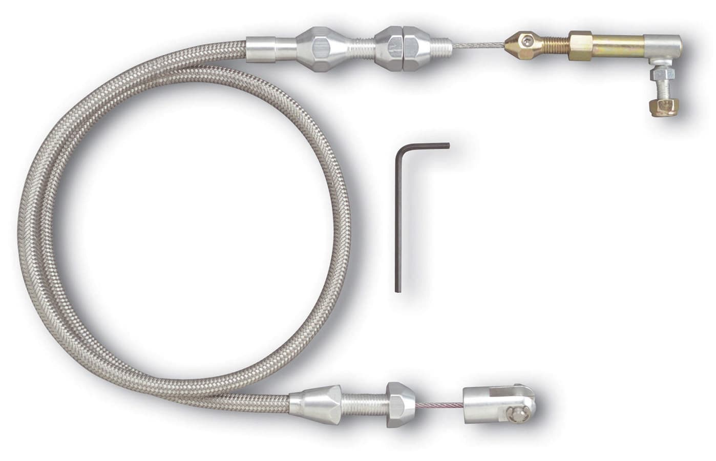 Hi-Tech Throttle Cable Kit; Universal; U-Cut-To-Fit; 24 in.; Incl. Aluminum Ferrules/Instructions/Stainless Steel Housing/Stainless Steel Aluminum Fittings;