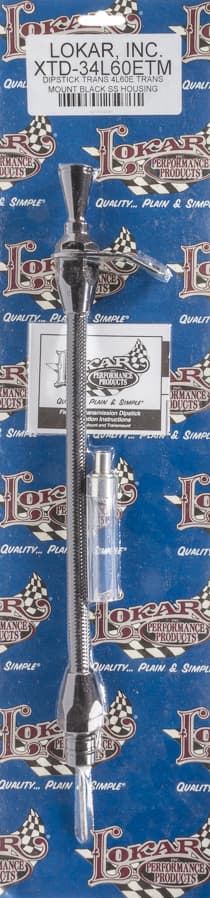 Lokar Hi-Tech Flexible Braided Transmission Dipstick; Transmount; Incl. Flexible Inner Dipstick/Funnel Adapter/Braided Black Stainless Outer Housing; Black Finish;