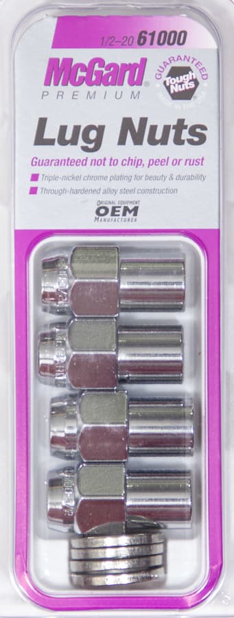McGard HEX LUG NUT 1/220 MAG WASHER REG .746 IN SHK 13/16 HEX 1.65 IN OAL CHROME (4