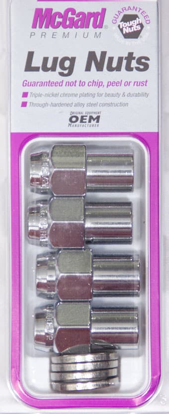 McGard HEX LUG NUT 7/1620 MAG WASHER REG .746 IN SHK 13/16 HEX 1.65 IN OAL CHROME (