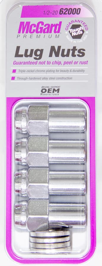 McGard HEX LUG NUT MAG WASHER 1/220 LNG .946 IN SHK 13/16 HEX 1.85 IN OAL CHROME (4