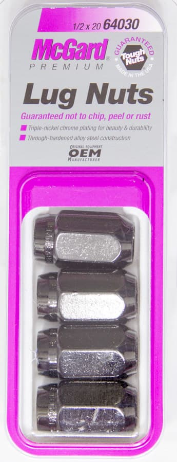 McGard HEX LUG NUT 1/220 CONE SEAT 13/16 HEX 1.5 IN OAL BLACK (4 PK)