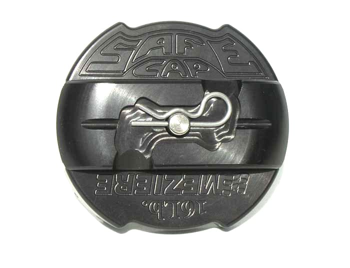 Meziere 16lb. Safecap Radiator Cap - Black Anodized