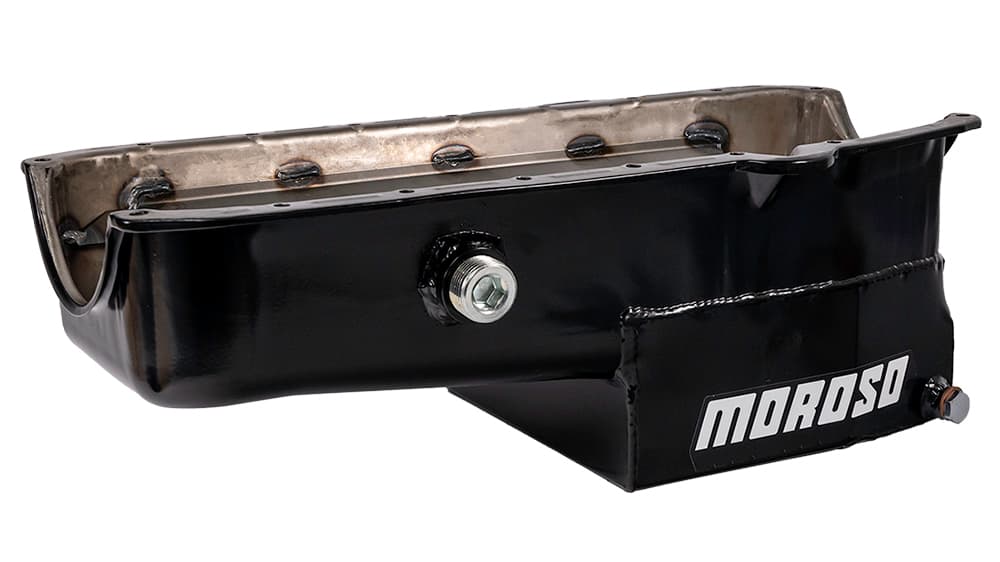 Moroso SBC C/T Oil Pan - 7qt. LH Dipstick w/Ins. Bung