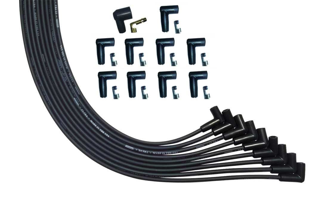 Moroso WIRE SET ULTRA V8 90 DEG PLUG UNIV. UNSLEEVED 90 DEG HEI BLACK WIRE