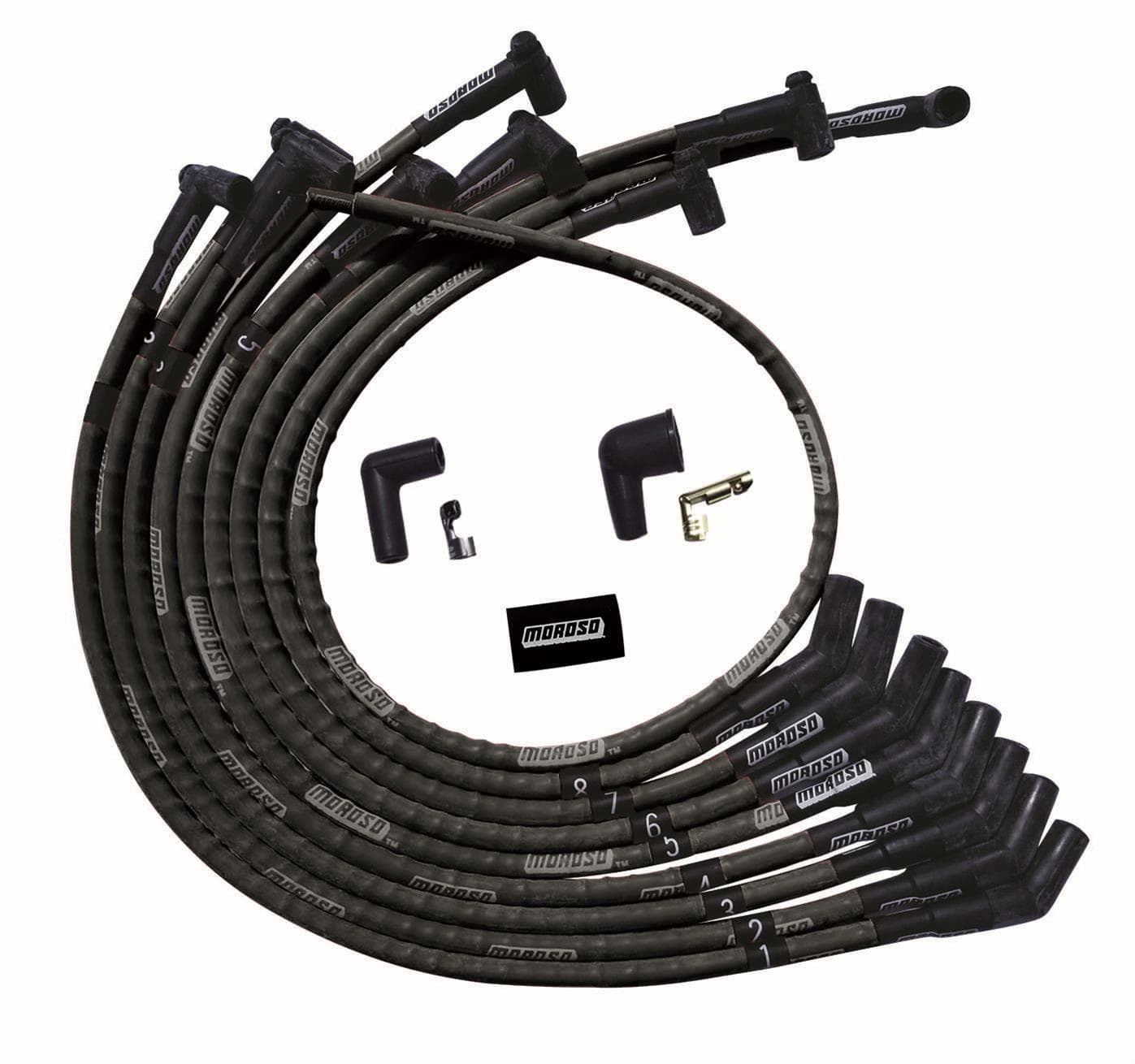 Moroso WIRE SET ULTRA SB FORD SLEEVED 135 PLUG HEI BLACK