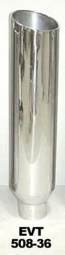 Pypes Performance exhaust Exhaust Stack Pipe 5 in OD x 8 in OD x 36 in 8 in Tip Clamp On Hardware Not Incl Polished 304 Stainless Steel Pypes Exhaust