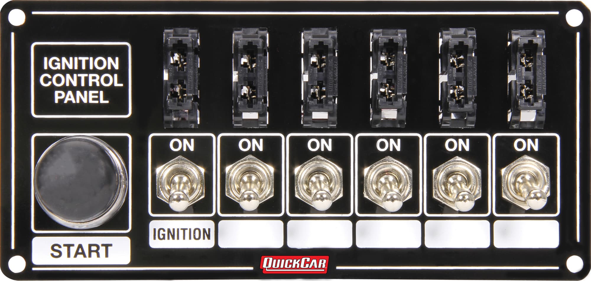 Quickcar Racing Products Ignition Panel Black Fused w/Start Button
