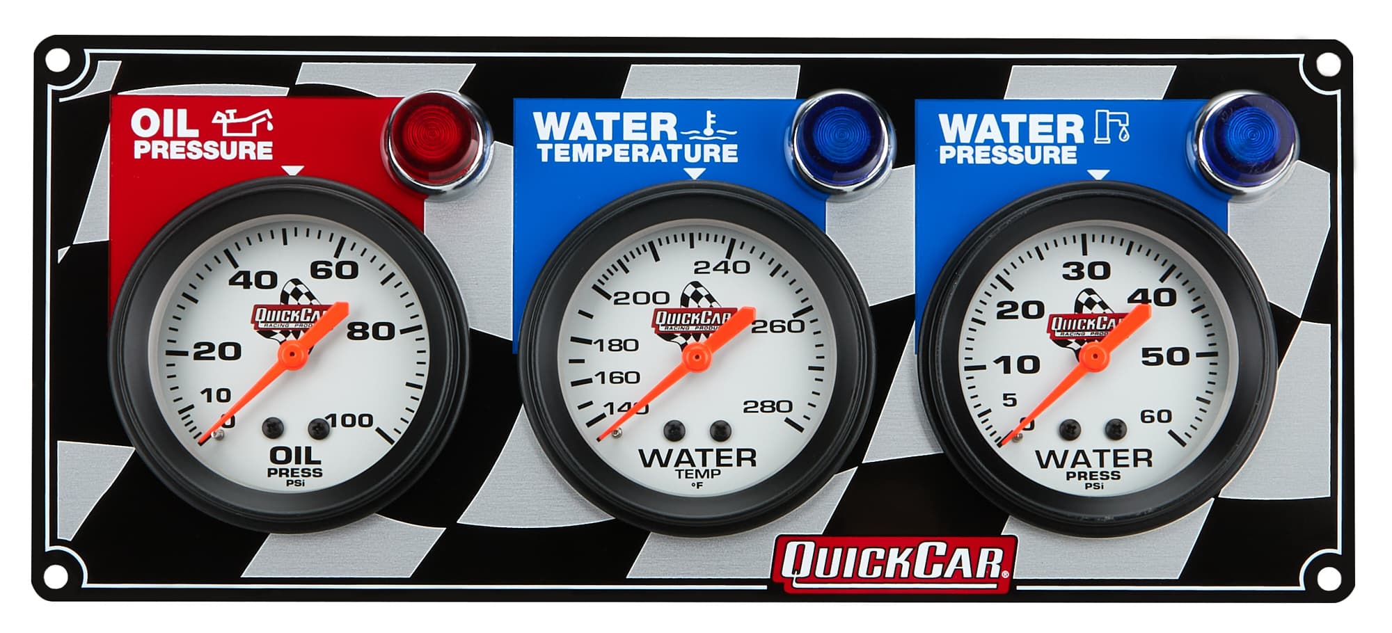 Quickcar Racing Products 3 Gauge Panel OP/WT/WP