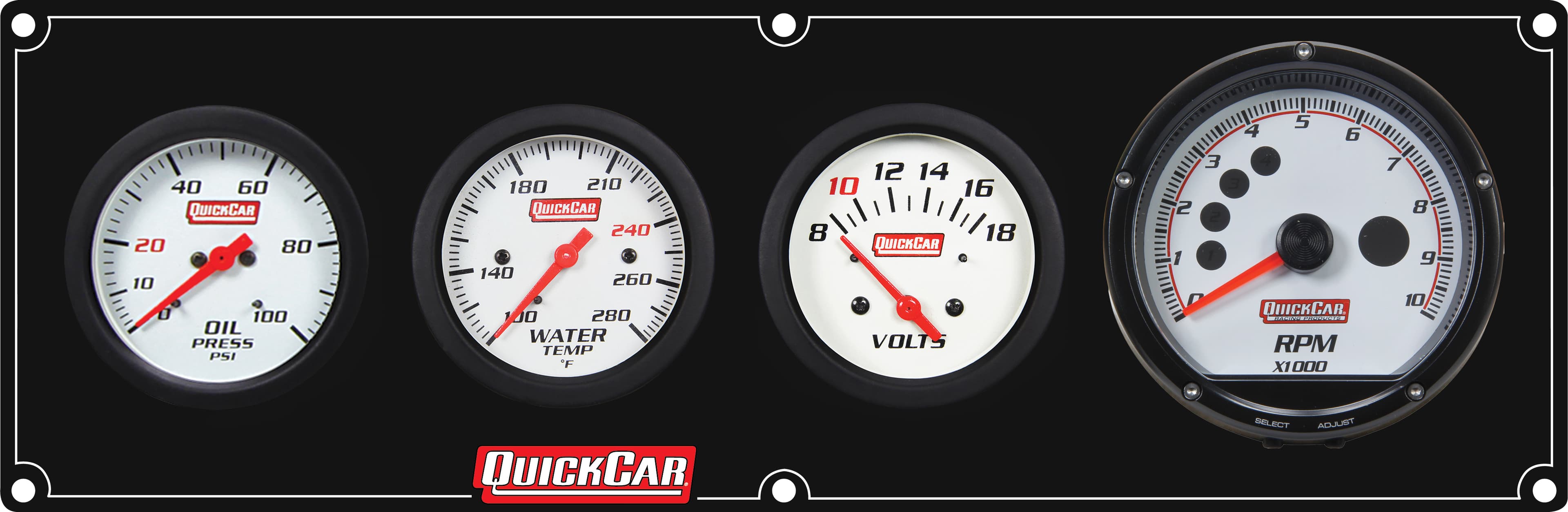 Quickcar Racing Products Extreme 3-1 Panel w/Tach OP/WT/VT Black