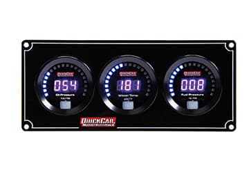 Quickcar Racing Products Digital 3-Gauge Panel OP/WT/FP
