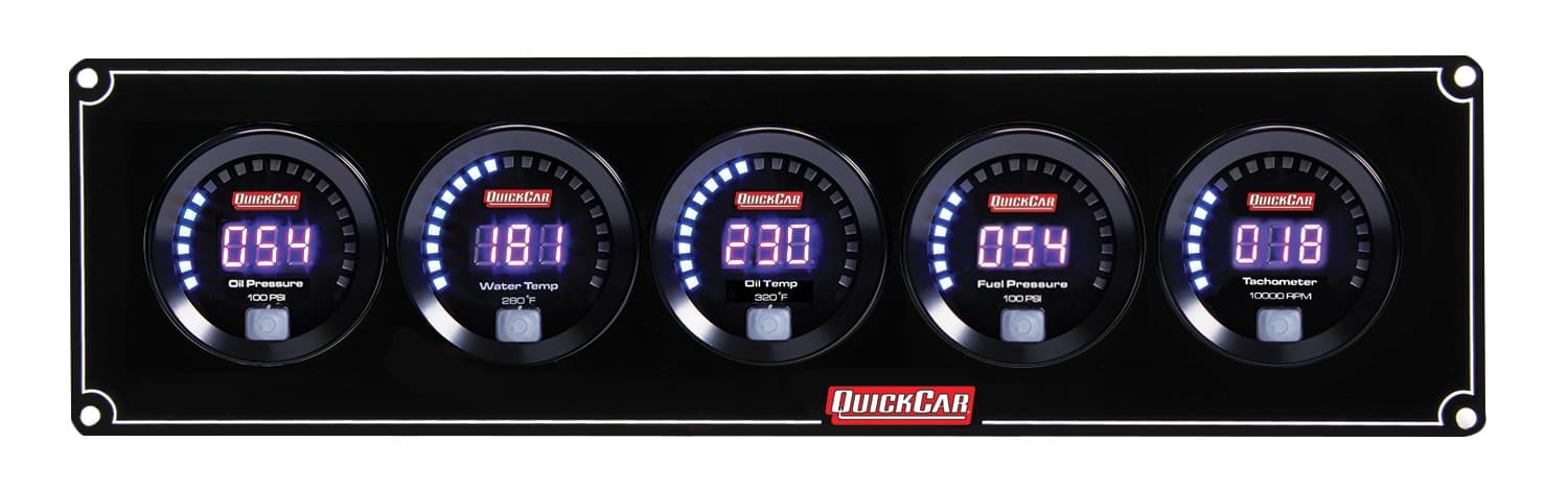 Quickcar Racing Digital 4-1 Gauge Panel OP/WT/OT/FP100