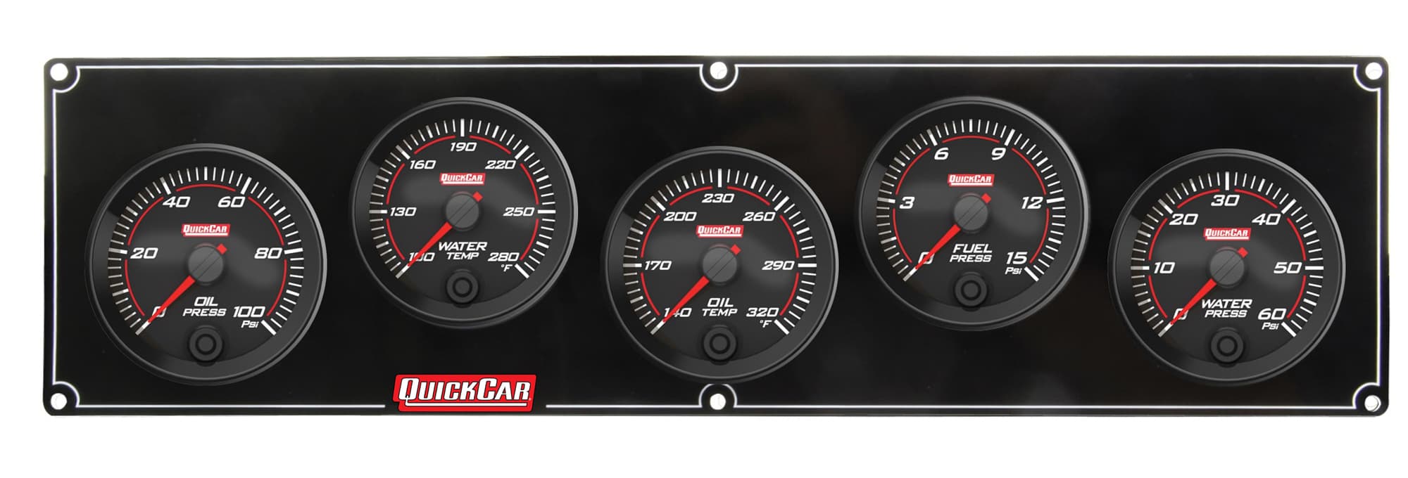 Quickcar Racing Products Redline 5 Gauge Panel OP/WT/OT/FP/WP