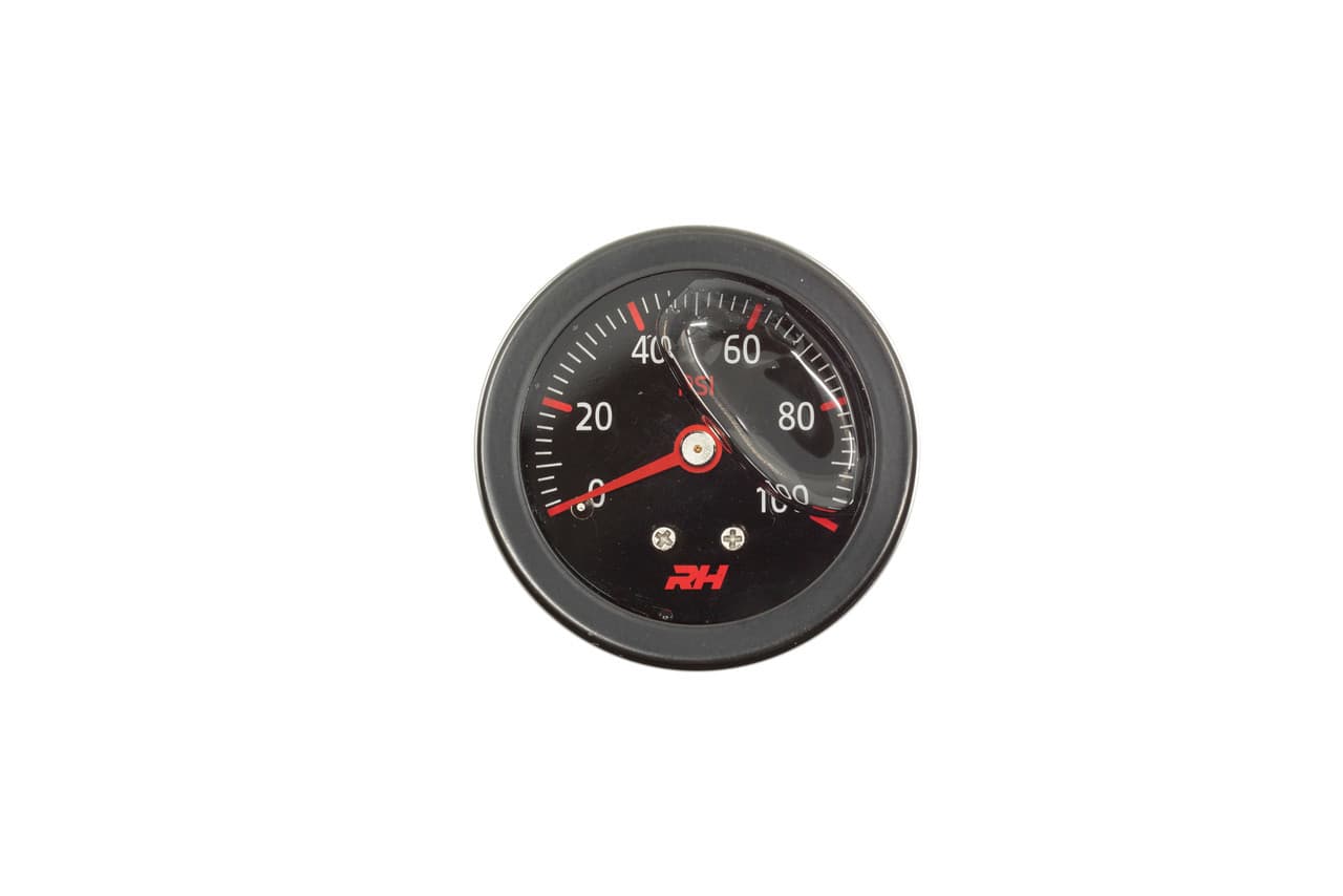 LIQUID FILLED FUEL PRESSURE GAUGE1/8 IN NPT INLET100PSIALL BLACK FINISH
