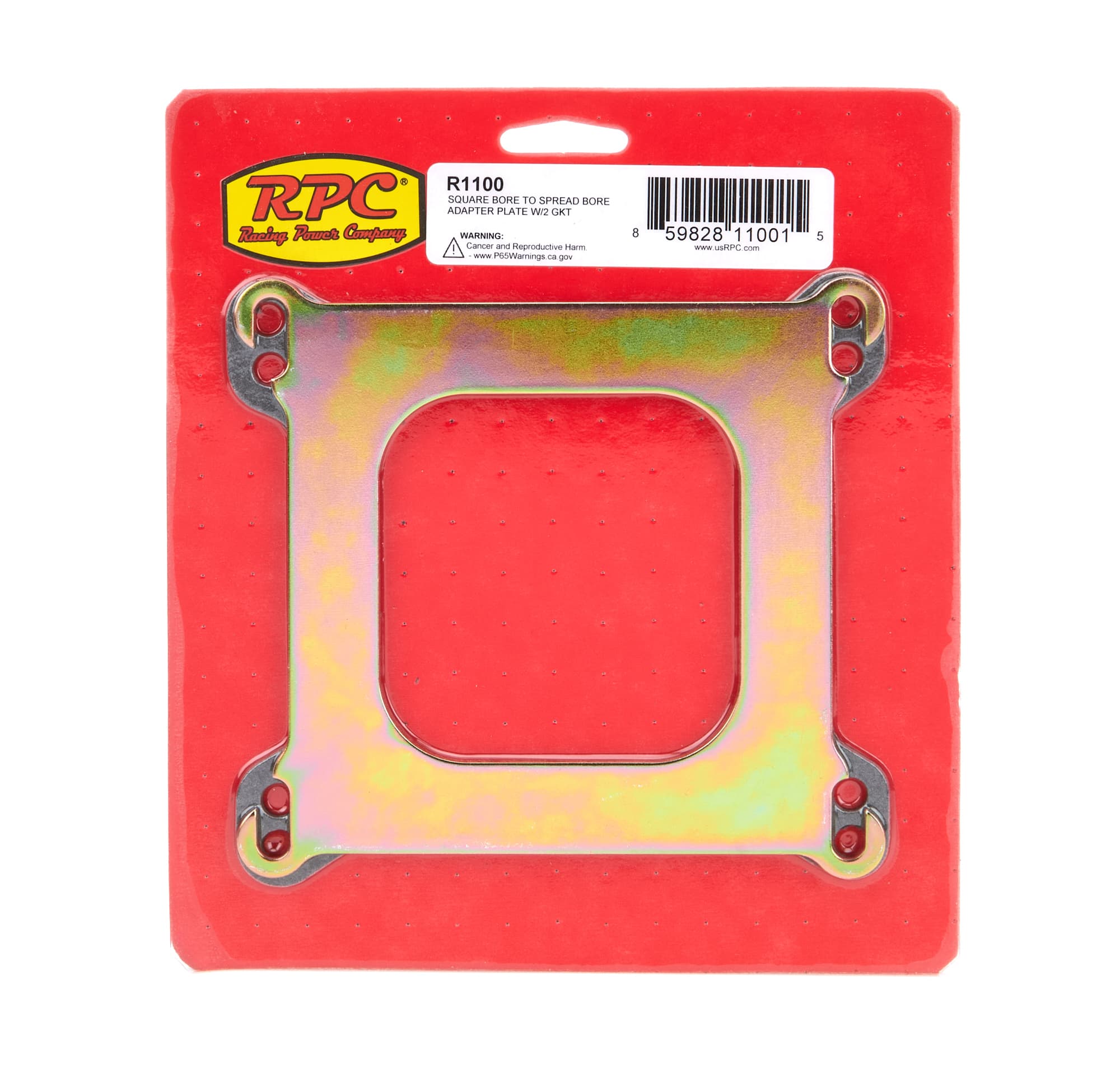 Racing Power Company Square-Bore To Spread-Bo re Adapter Plate - Zinc