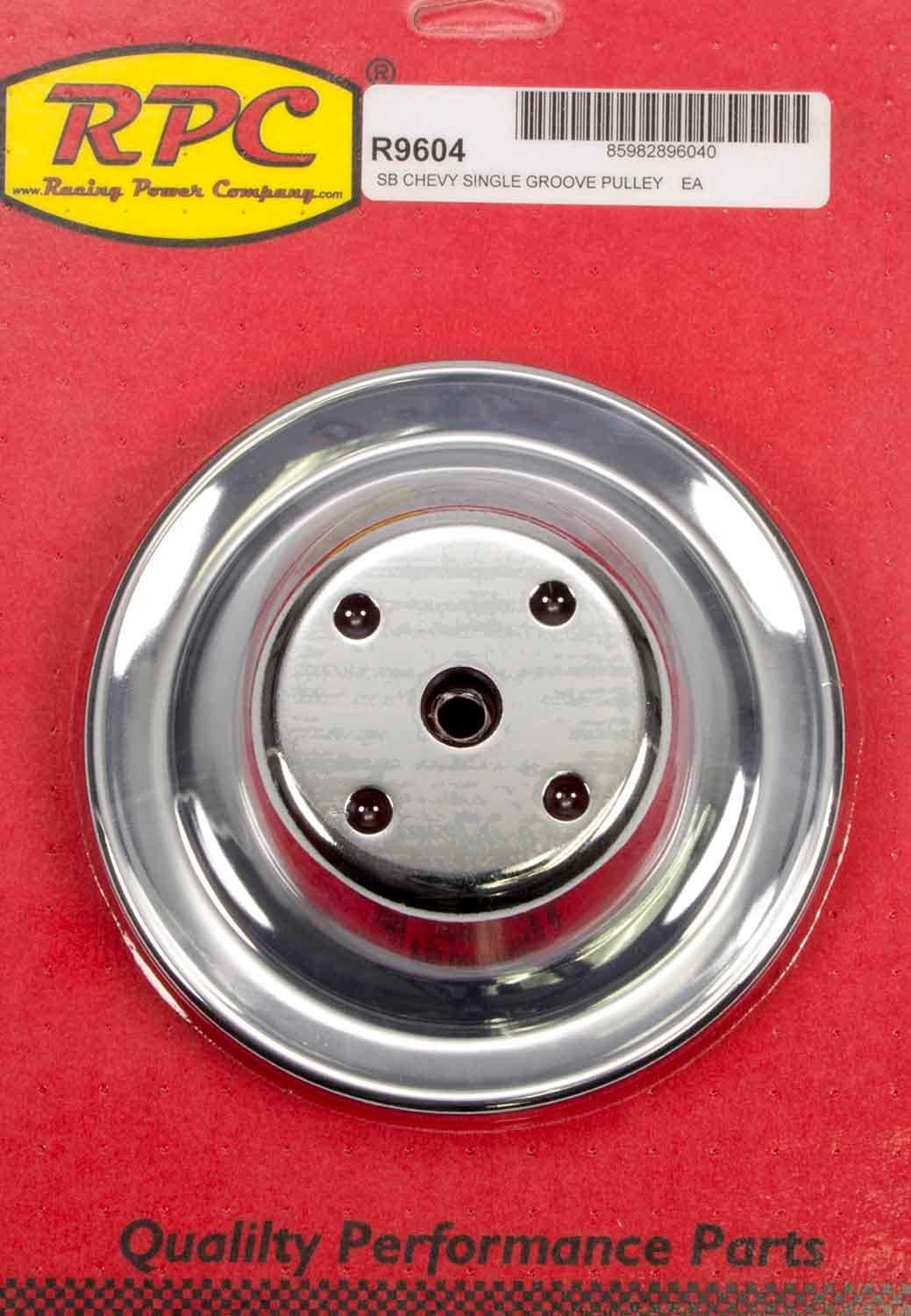 Racing Power Company Chrome Steel Water Pump Pulley Long SBC 6.3 Dia