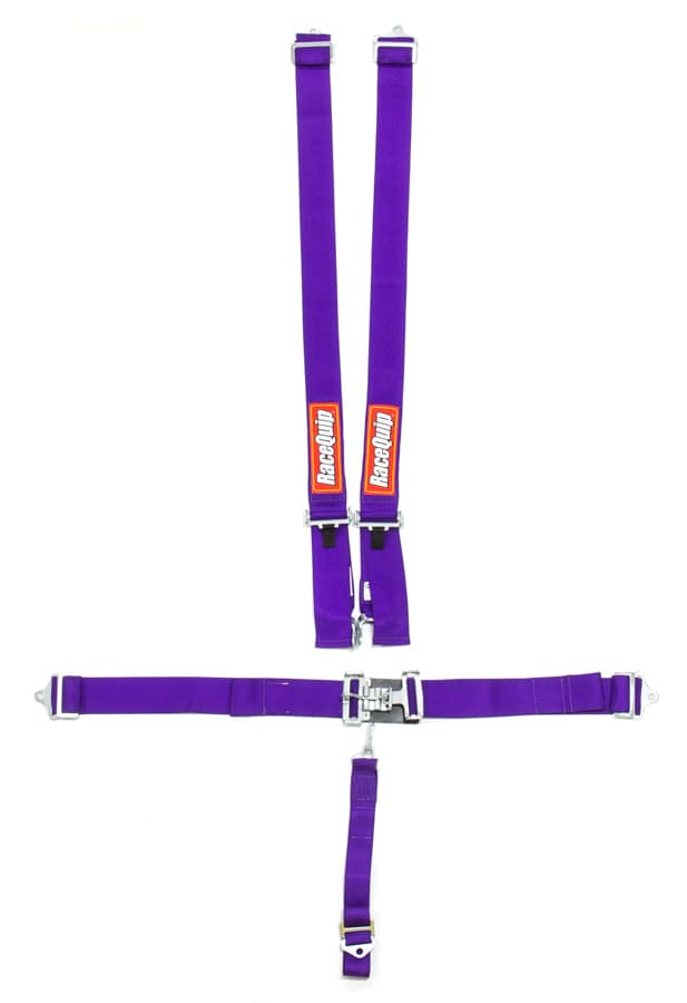 Racequip LATCH & LINK 5 POINT AUTO RACING HARNESS SET; SFI 16.1 SEAT BELT SET; PURPLE
