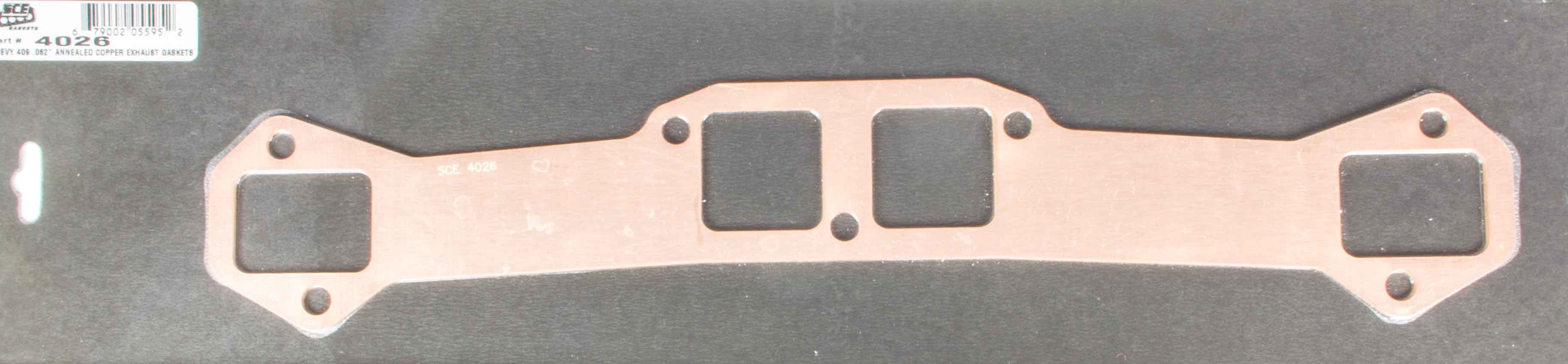 SCE Gaskets PRO COPPER .062 ANNEALED EXH. FOR 348-409 CHEVY W HEAD