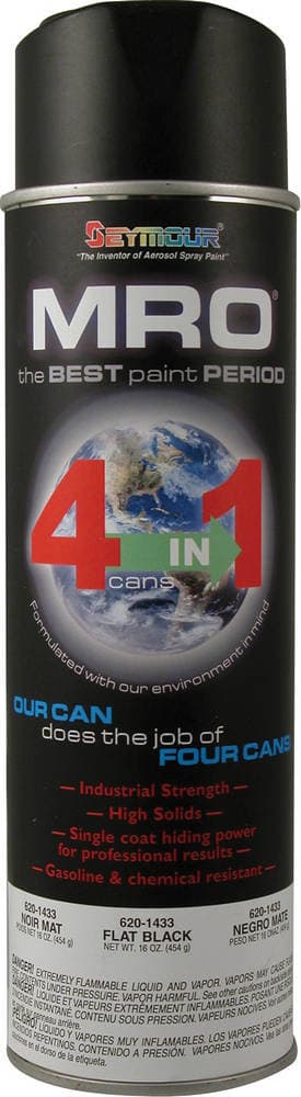 Seymour Flat Black Spray Paint Can 16oz.