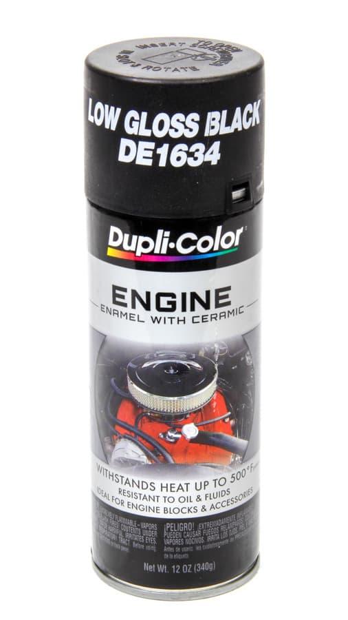 Dupli-Color ENGINE ENAMEL WITH CERAMIC; GM/CHRYSLER LOW GLOSS BLACK; 12 OZ. AEROSOL