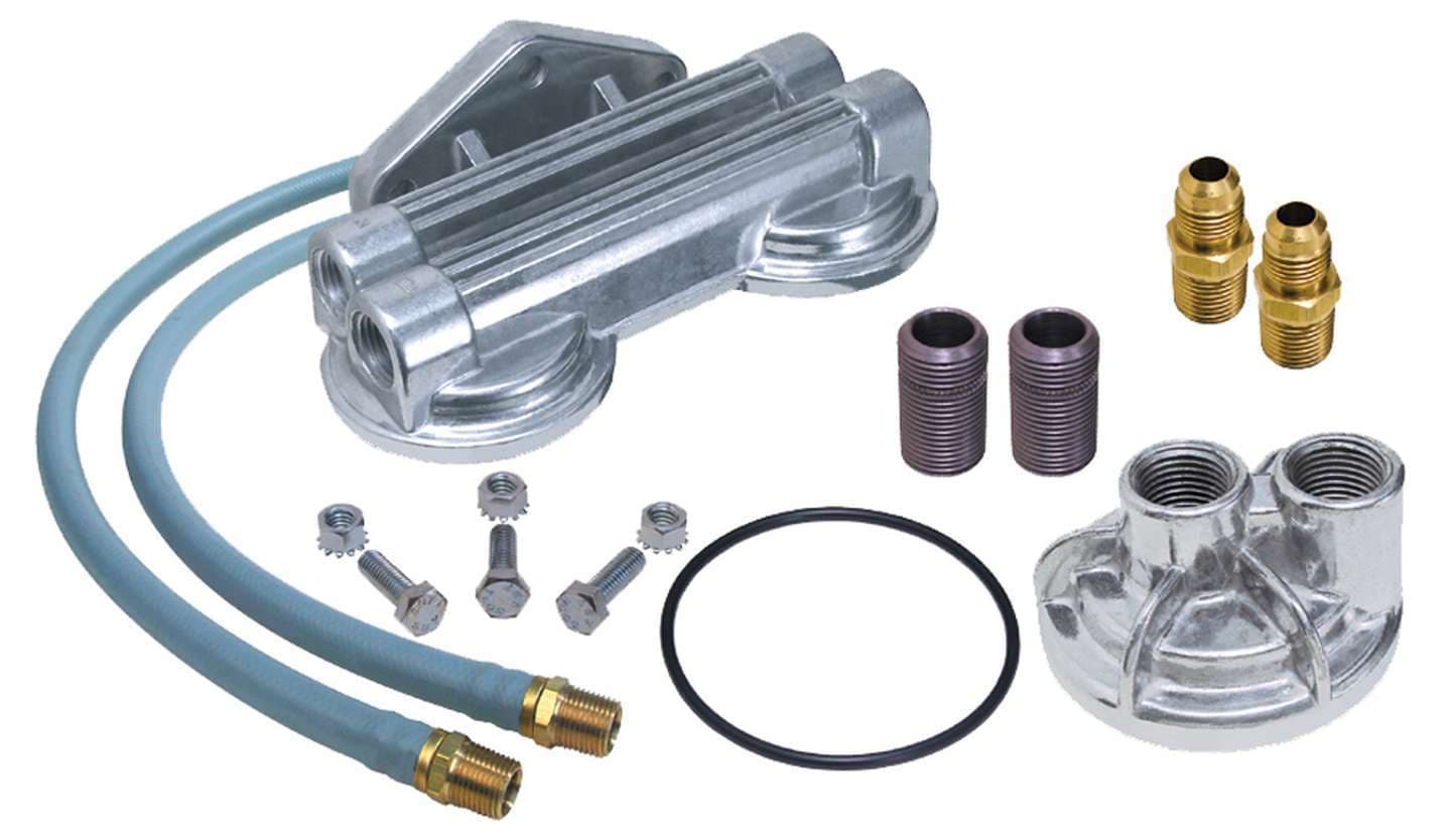 Trans-Dapt Performance DUAL OIL FILTER RELOCATION KIT;21/2 IN.ID;23/4 IN.OD FILTER FLANGE;18MMX1.5195964 PONTIAC ENGINES