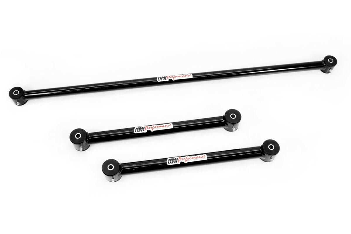 UMI Performance 8202 GM FBODY TUBULAR LOWER CONTROL ARMS NONAJUSTABLE PANHARD BAR KIT BLACK