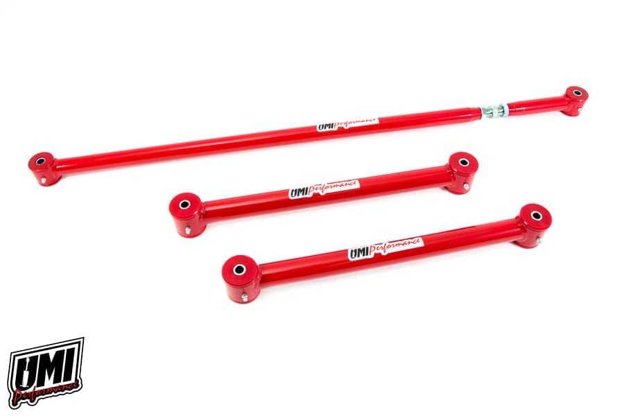 UMI Performance 8202 GM FBODY LOWER CONTROL ARMS & ONCAR ADJUSTABLE PANHARD BAR KIT RED